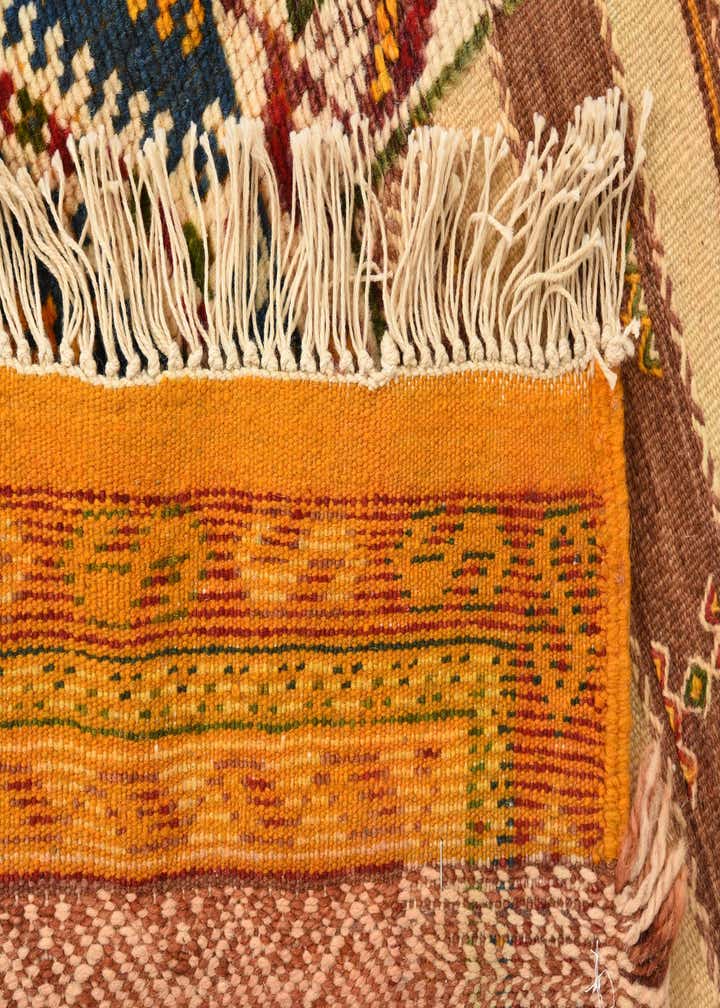 3' 8 x 7' Hand Woven Kilim Fars Wool Runner Rug