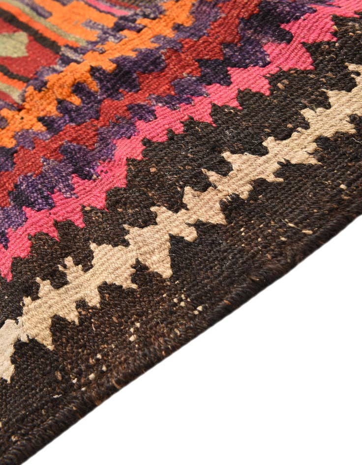 Detail image of 4' 2 x 8'  Hand Woven Kilim Fars Wool Runner Rug