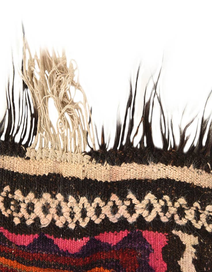 Detail image of 4' 2 x 8'  Hand Woven Kilim Fars Wool Runner Rug