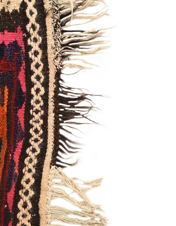 Detail image of 4' 2 x 8'  Hand Woven Kilim Fars Wool Runner Rug
