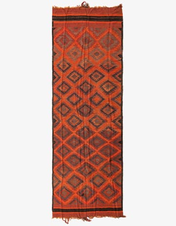 4' 7 x 13' 5 Hand Woven Kilim Fars Wool Runner Rug