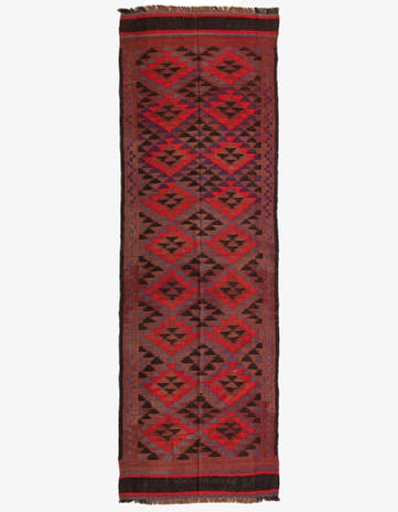 4' 4 x 13' 4 Hand Woven Kilim Fars Wool Runner Rug