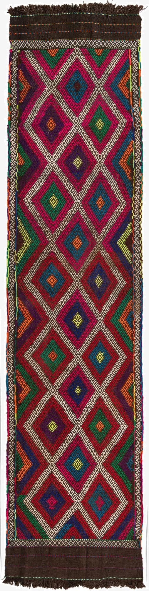 2' 5 x 10' 4 Hand Woven Kilim Fars Wool Runner Rug