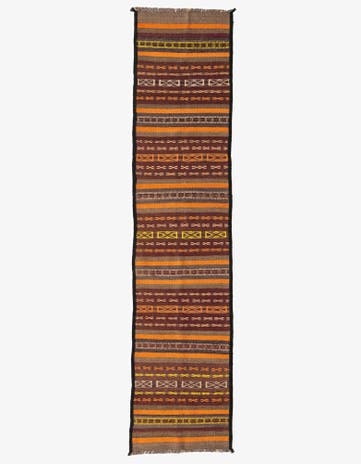 2' 4 x 10' 1 Hand Woven Kilim Fars Wool Runner Rug