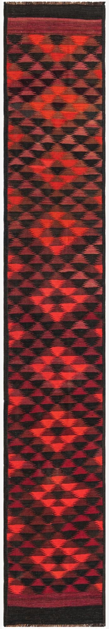 1' 11 x 14'  Hand Woven Kilim Fars Wool Runner Rug