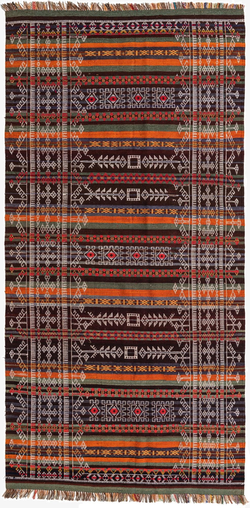 4' 5 x 9' 2  Hand Woven Kilim Fars Wool Runner Rug