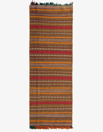 3' 6 x 10' Hand Woven Kilim Fars Wool Runner Rug