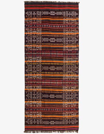 4' 3 x 10' 1 Hand Woven Kilim Fars Wool Runner Rug