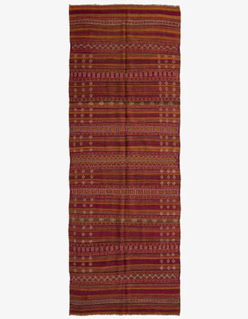 4' 6 x 13' 4 Hand Woven Kilim Fars Wool Runner Rug