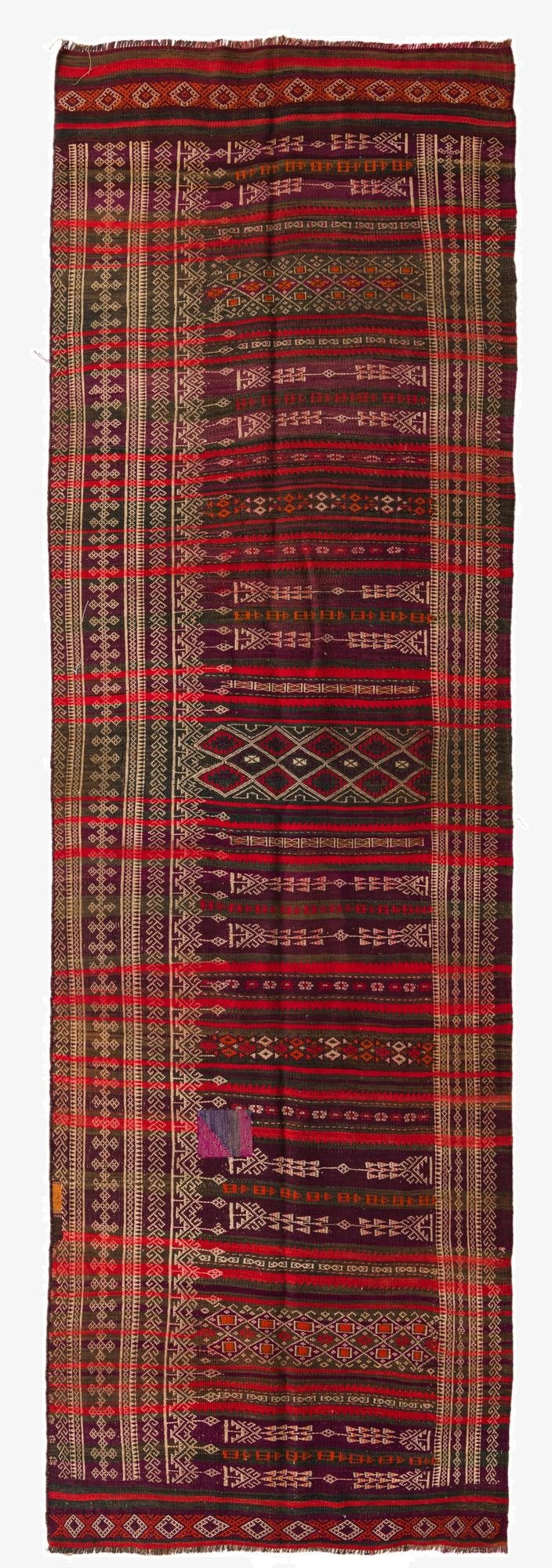 125cm x 400cm  Hand Woven Kilim Fars Wool Runner Rug