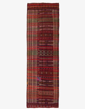 4' 1 x 13' 1 Hand Woven Kilim Fars Wool Runner Rug