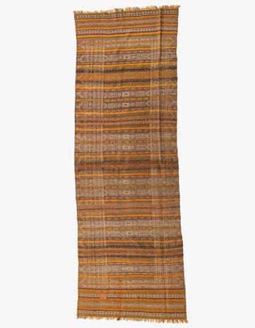 4' 1 x 12' 1 Hand Woven Kilim Fars Wool Runner Rug