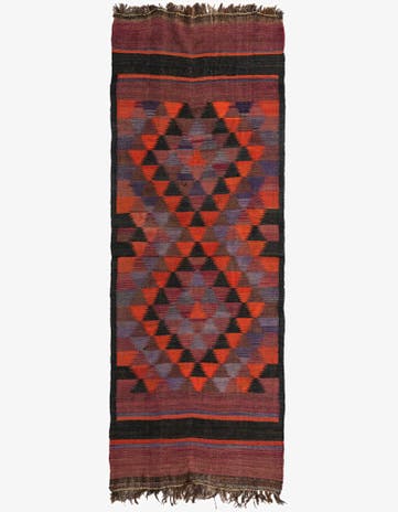 3' 8 x 10' Hand Woven Kilim Fars Wool Runner Rug