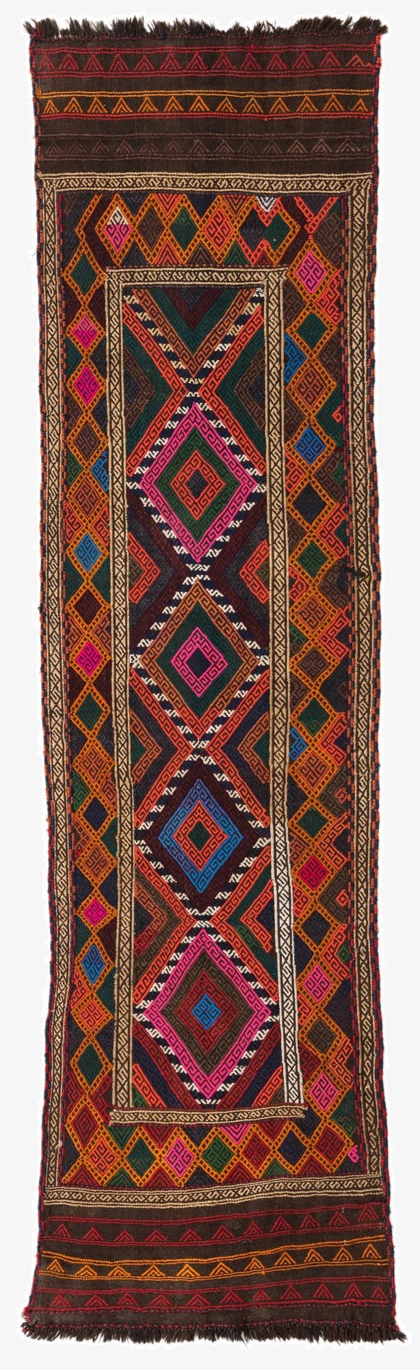 2' 3 x 8' 7  Hand Knotted Kilim Fars Persian Wool Runner Rug