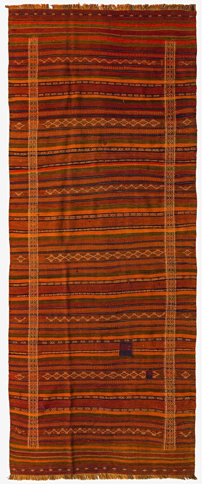 135cm x 360cm  Hand Woven Kilim Fars Wool Runner Rug