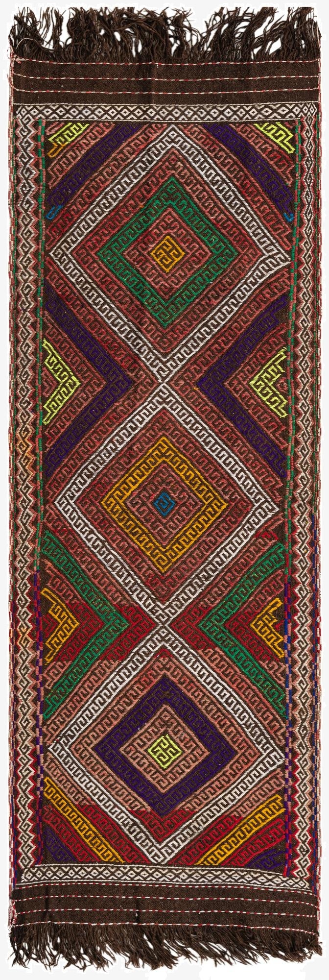 2' 4 x 8' 3  Hand Woven Kilim Fars Wool Runner Rug