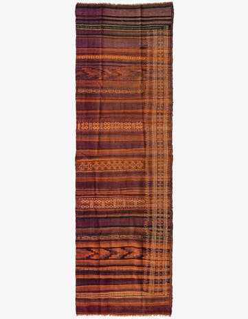 3' 7 x 11' 8 Hand Woven Kilim Fars Wool Runner Rug