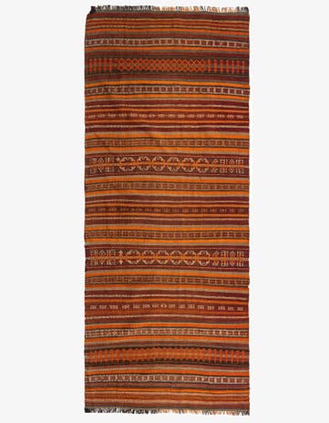 3' 9 x 9' 3 Hand Woven Kilim Fars Wool Runner Rug
