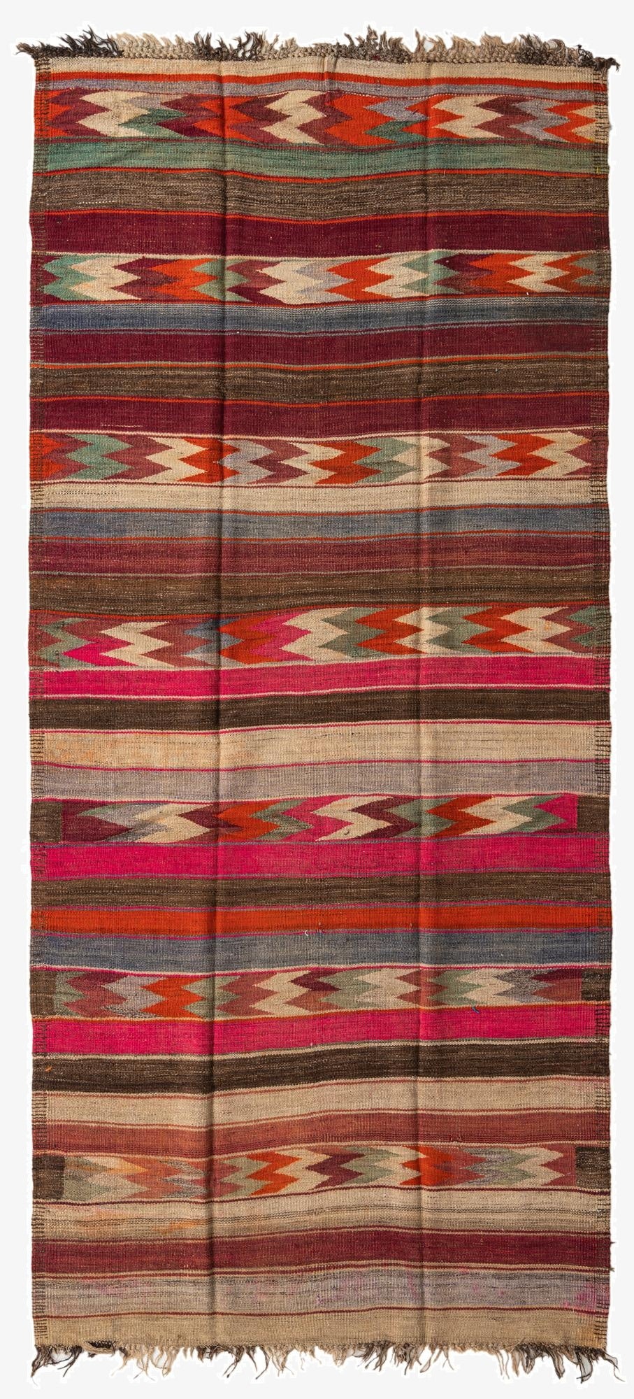 5' x 10' 10  Hand Woven Kilim Fars Wool Runner Rug