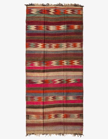 5' x 10' 10 Hand Woven Kilim Fars Wool Runner Rug