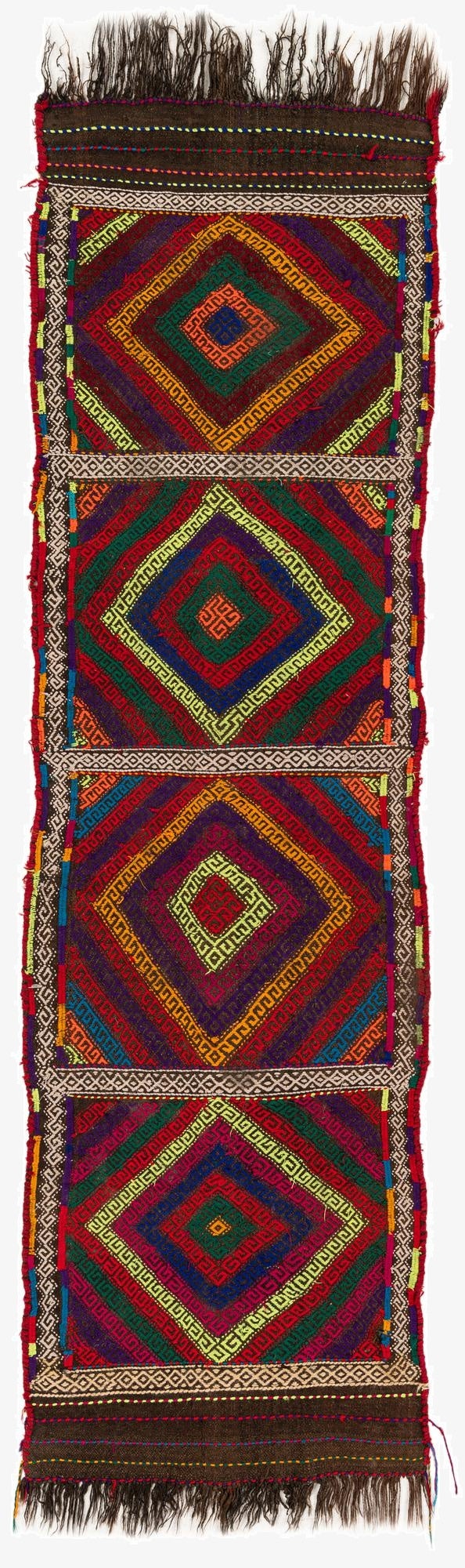 2' 1 x 7' 2  Hand Woven Kilim Fars Wool Runner Rug