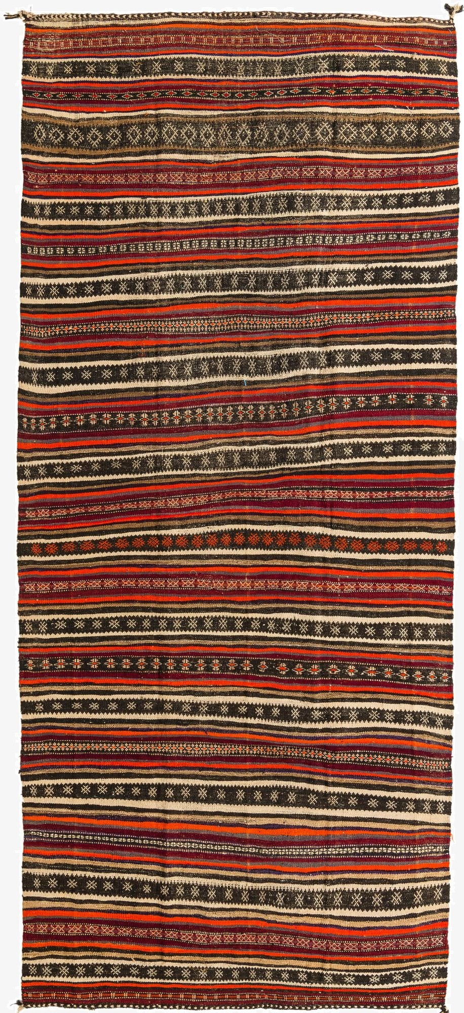 152cm x 345cm  Hand Woven Kilim Fars Wool Runner Rug