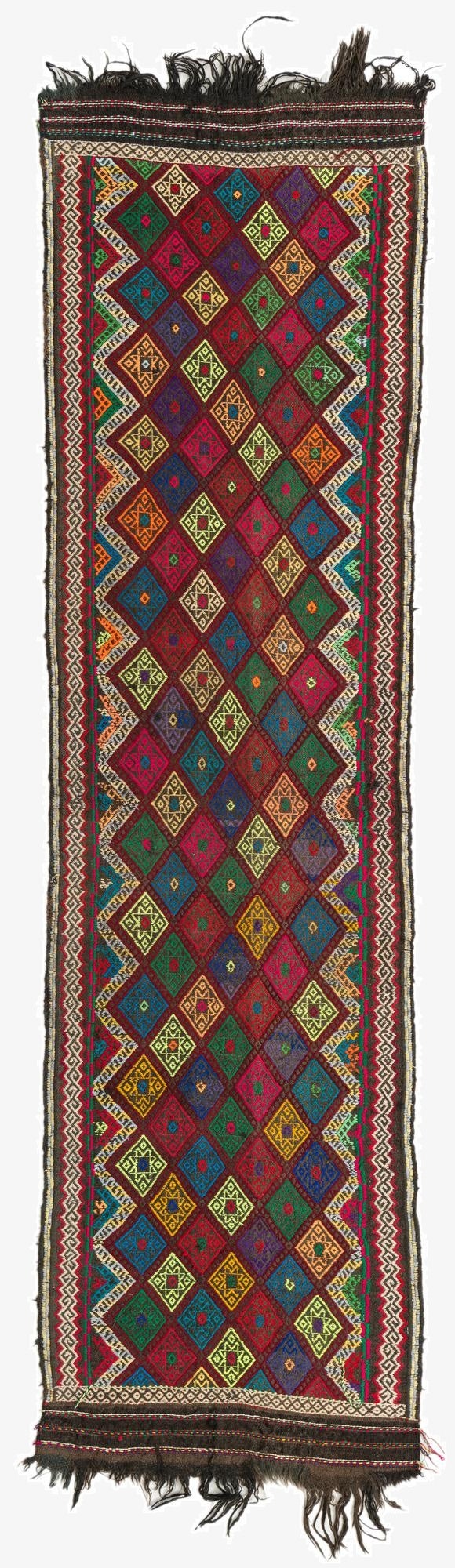 2' x 7' 7  Hand Knotted Kilim Fars Persian Wool Runner Rug