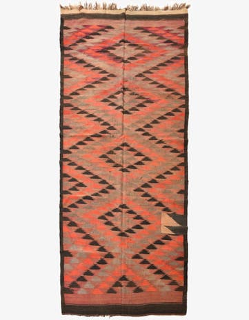 4' 8 x 11' 10 Hand Woven Kilim Fars Wool Runner Rug
