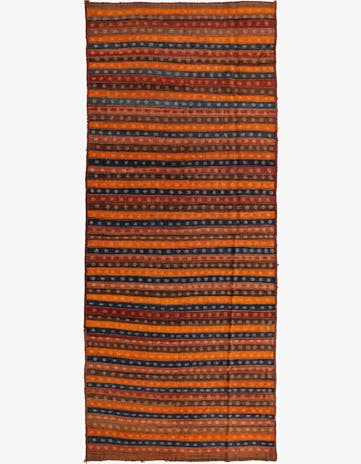 4' 8 x 12' 2 Hand Woven Kilim Fars Wool Runner Rug