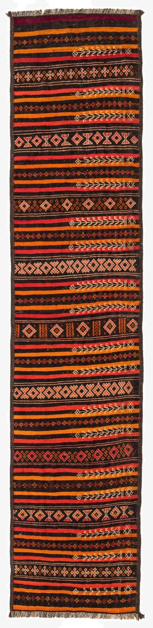 65cm x 312cm  Hand Woven Kilim Fars Wool Runner Rug