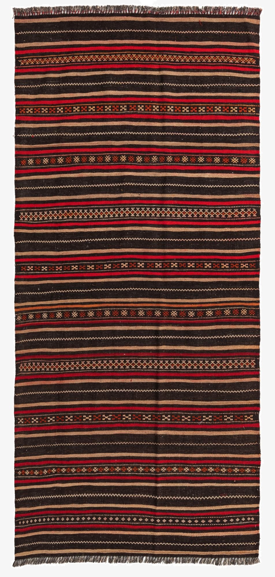 135cm x 300cm  Hand Woven Kilim Fars Wool Runner Rug