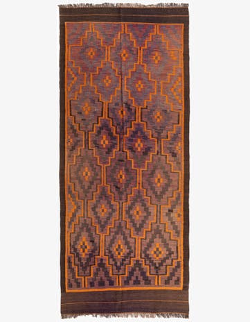 4' 8 x 11' Hand Woven Kilim Fars Wool Runner Rug