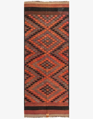 4' 6 x 11' 6 Hand Woven Kilim Fars Wool Runner Rug