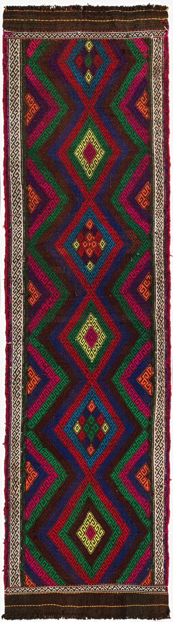 2' 4 x 8' 10  Hand Woven Kilim Fars Wool Runner Rug
