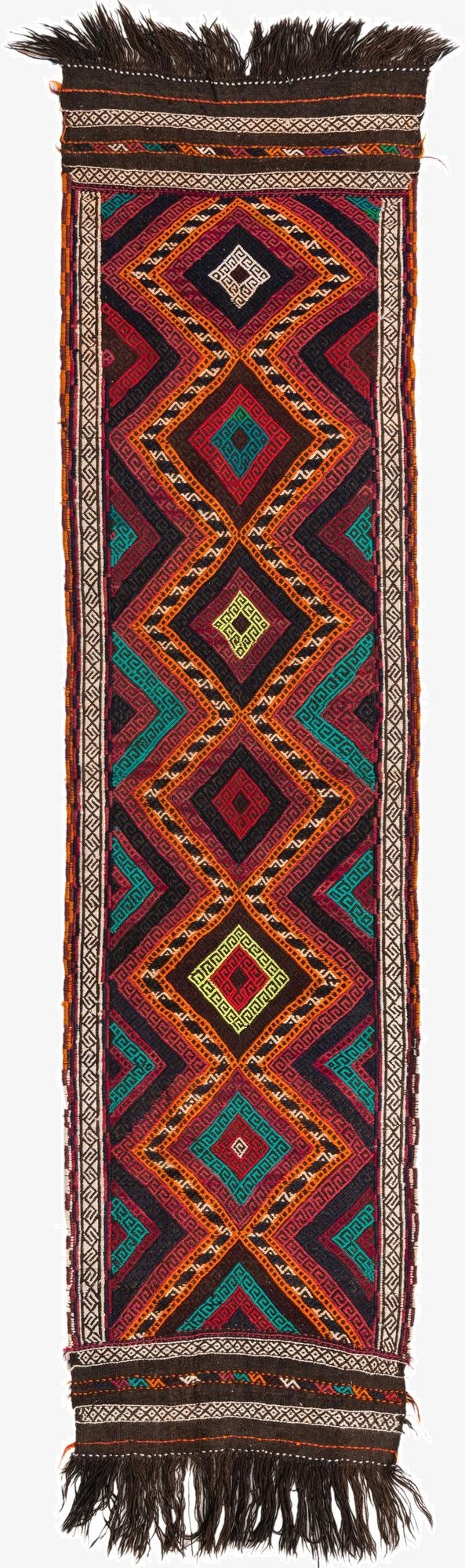 2' x 8'  Hand Knotted Kilim Fars Persian Wool Runner Rug