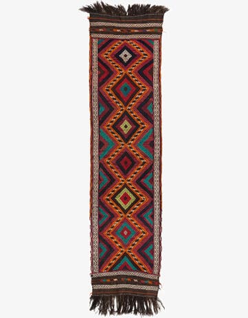 2' x 8' Hand Knotted Kilim Fars Persian Wool Runner Rug
