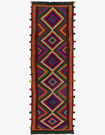 2' 3 x 7' 7 Hand Woven Kilim Fars Wool Runner Rug