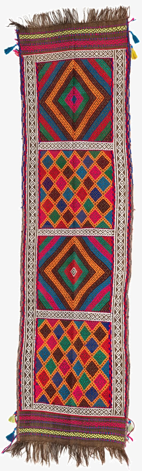 65cm x 235cm  Hand Knotted Kilim Fars Persian Wool Runner Rug