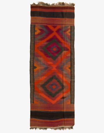 3' 10 x 10' 3 Hand Woven Kilim Fars Wool Runner Rug