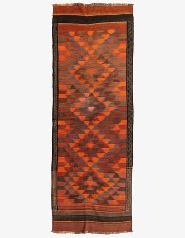 3' 10 x 10' 5 Hand Woven Kilim Fars Wool Runner Rug