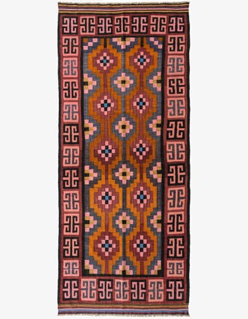4' 10 x 12' Hand Woven Kilim Fars Wool Runner Rug