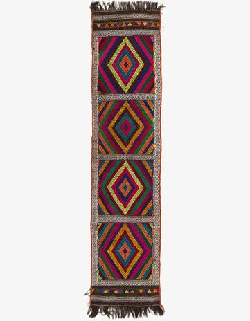 2' 1 x 8' 8 Hand Knotted Kilim Fars Persian Wool Runner Rug