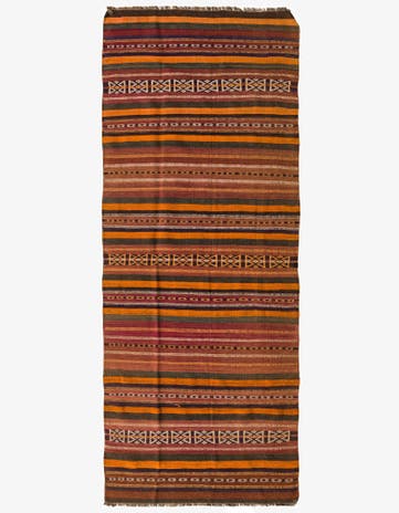 3' 10 x 9' 8 Hand Woven Kilim Fars Wool Runner Rug