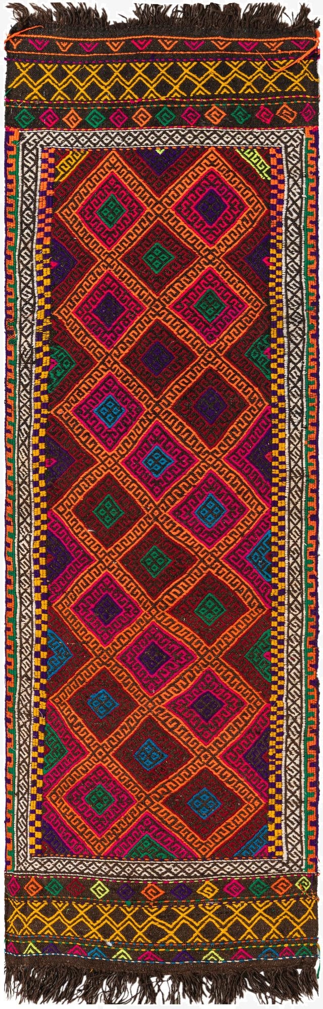 2' 3 x 7' 8  Hand Woven Kilim Fars Wool Runner Rug