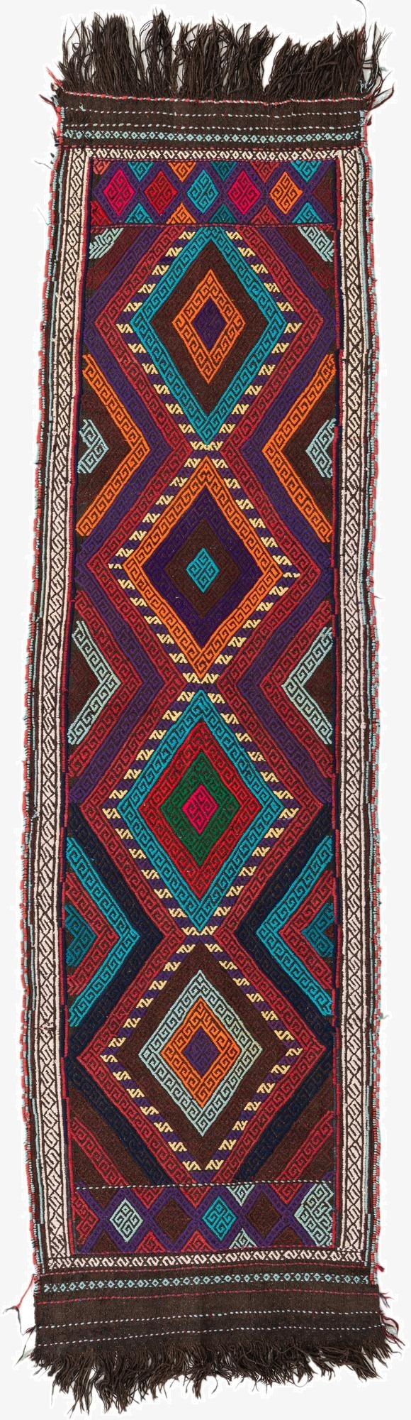 2' 3 x 8' 1  Hand Knotted Kilim Fars Persian Wool Runner Rug