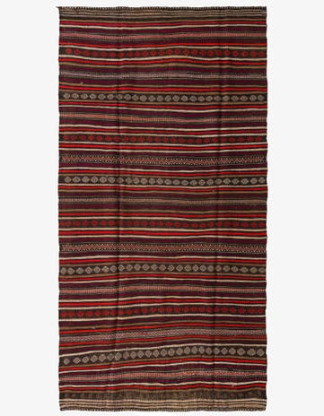 6' 2 x 12' 3 Hand Woven Kilim Fars Wool Runner Rug