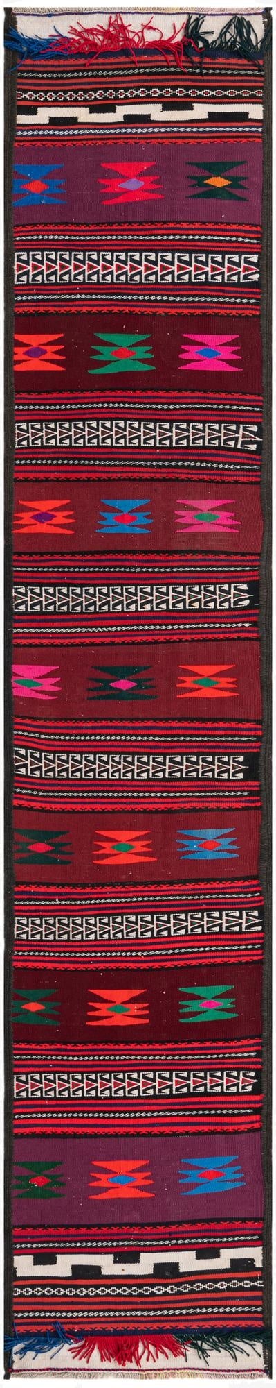 1' 10 x 10' 2  Hand Woven Kilim Fars Wool Runner Rug