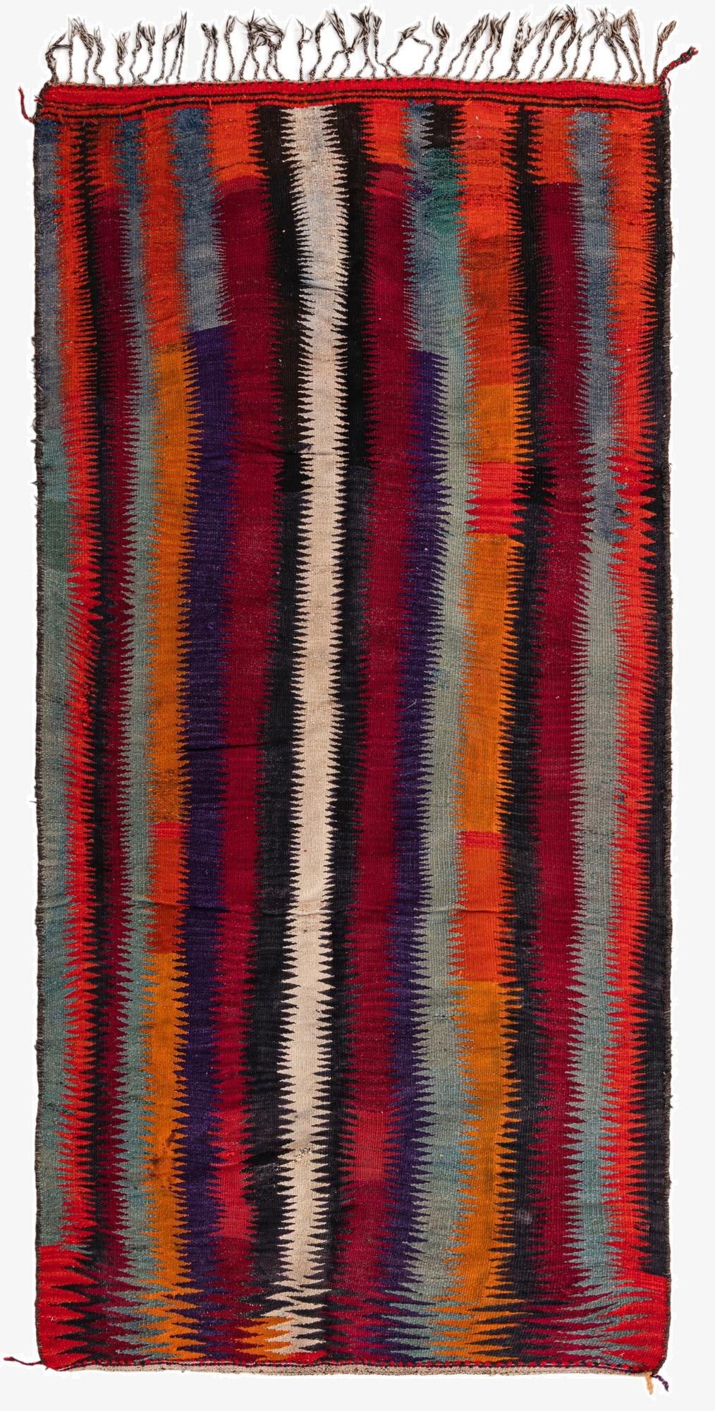 5' x 10' 7  Hand Woven Kilim Fars Wool Runner Rug