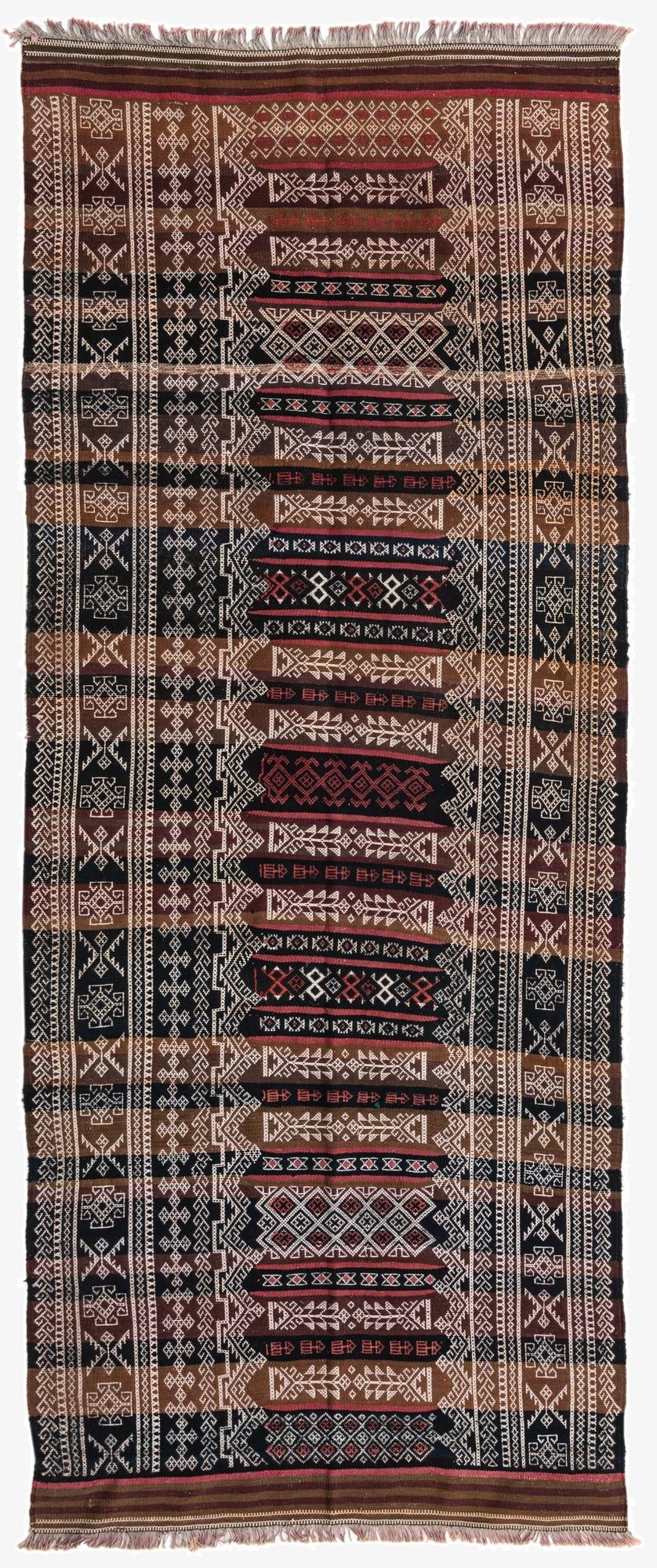 3' 10 x 10' 5  Hand Woven Kilim Fars Wool Runner Rug