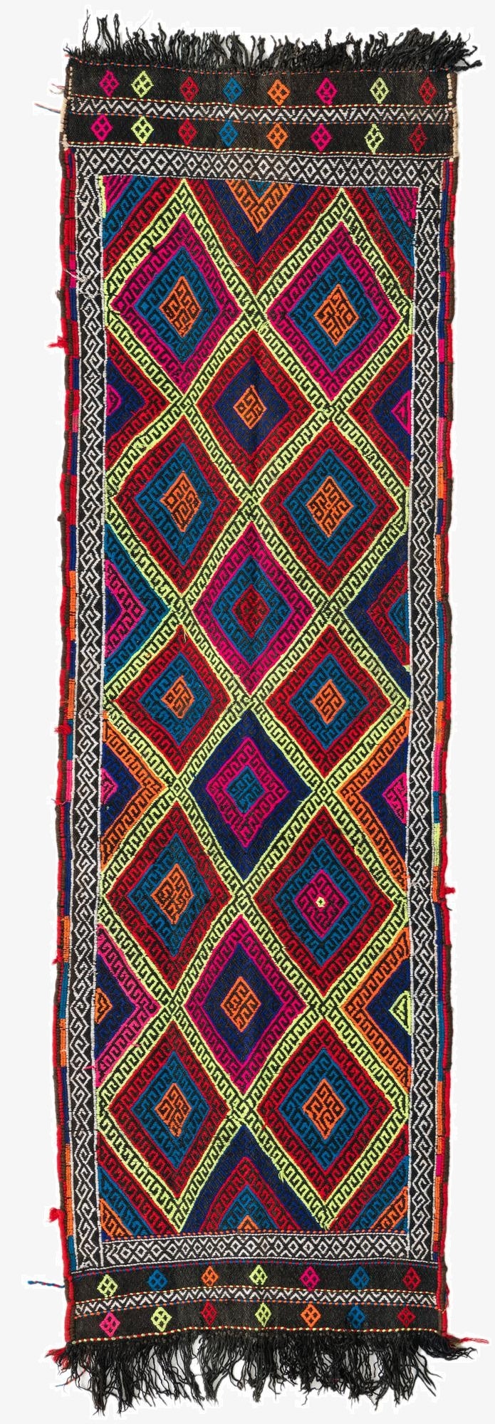 2' 2 x 7'  Hand Knotted Kilim Fars Persian Wool Runner Rug